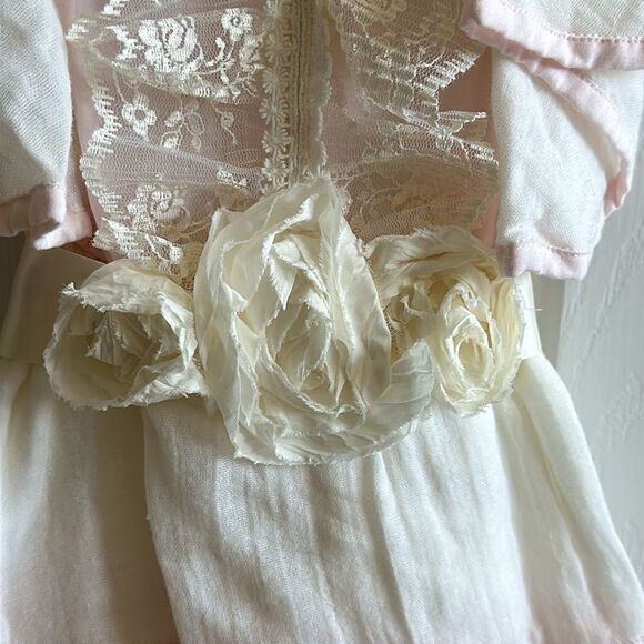 Tea Princess Little Girls Light Pink & Ivory Lace Ruffle Dress - Size 3 - Picture 4 of 7